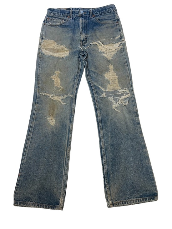 Levi's Other - Levi 517 Bootcut Vintage Distressed Blue Denim Ripped Jeans Size 33x32